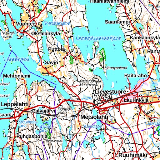 Jyväskylä 1:250 000 (N4R) map by MaanMittausLaitos - Avenza Maps | Avenza  Maps