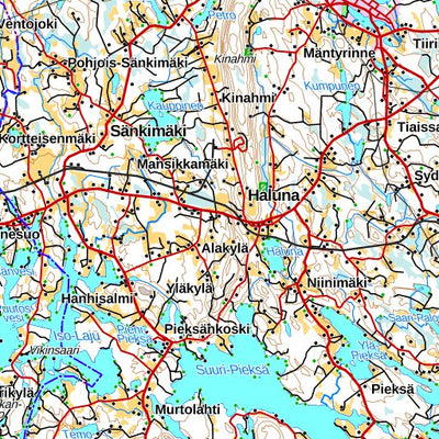 Kuopio 1:250 000 (P5L) map by MaanMittausLaitos - Avenza Maps | Avenza Maps