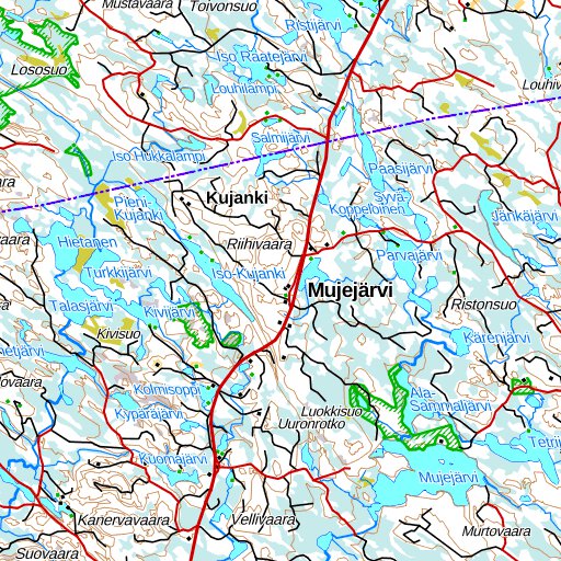Kuhmo 1:250 000 (Q5R) map by MaanMittausLaitos - Avenza Maps | Avenza Maps
