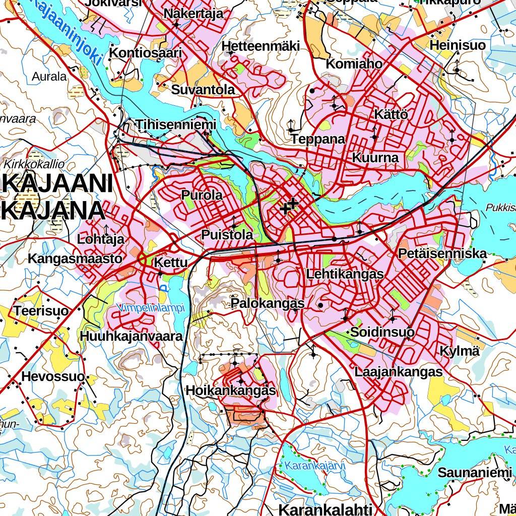 Kajaani 1:100 000 (Q52L) map by MaanMittausLaitos - Avenza Maps | Avenza  Maps