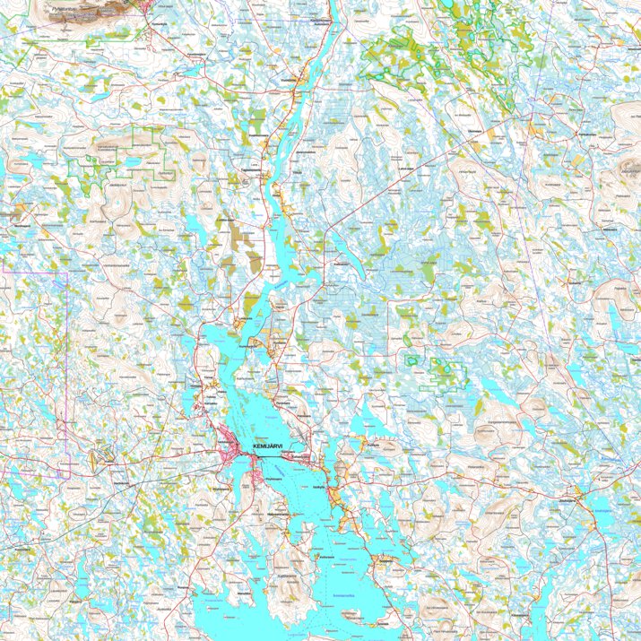 Kemijärvi 1:100 000 (T52L) map by MaanMittausLaitos - Avenza Maps | Avenza  Maps