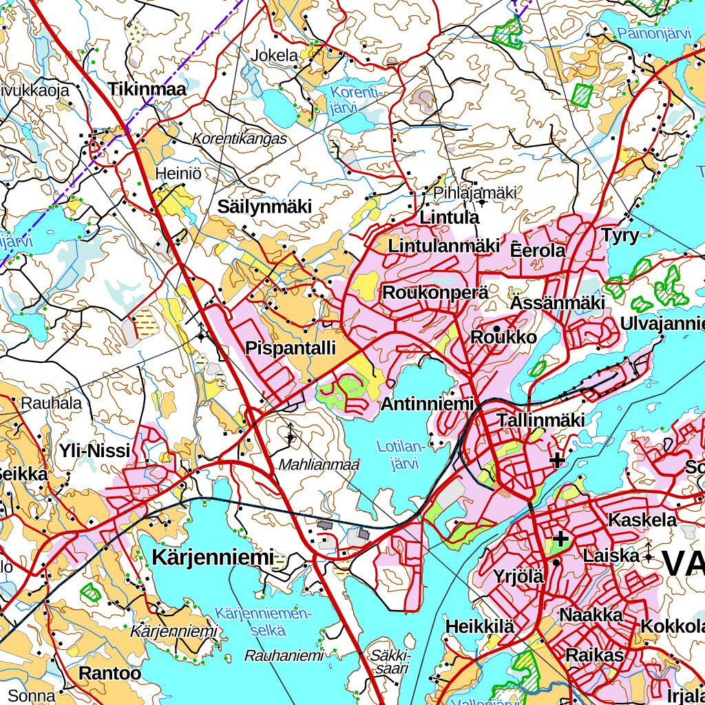 Valkeakoski 1:100 000 (M41L) map by MaanMittausLaitos - Avenza Maps |  Avenza Maps