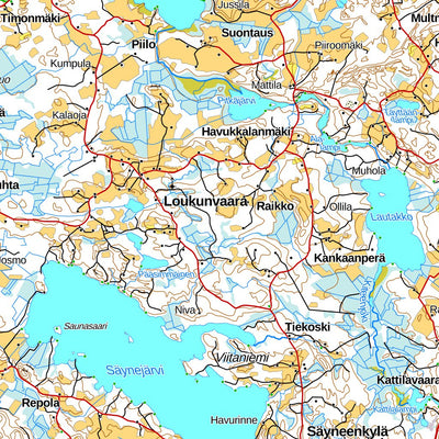 Kitee 1:100 000 (N53R) map by MaanMittausLaitos - Avenza Maps | Avenza Maps