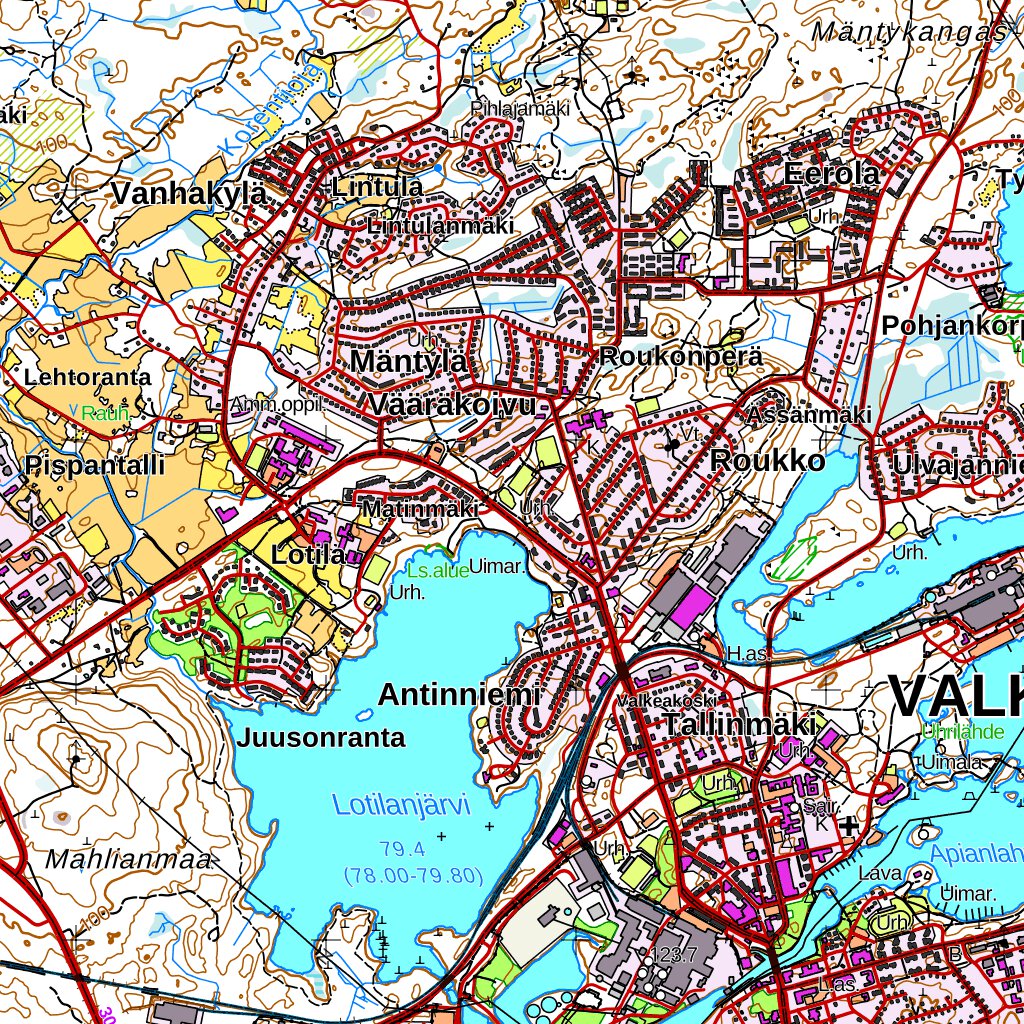 Valkeakoski 1:50 000 (M412) map by MaanMittausLaitos - Avenza Maps | Avenza  Maps