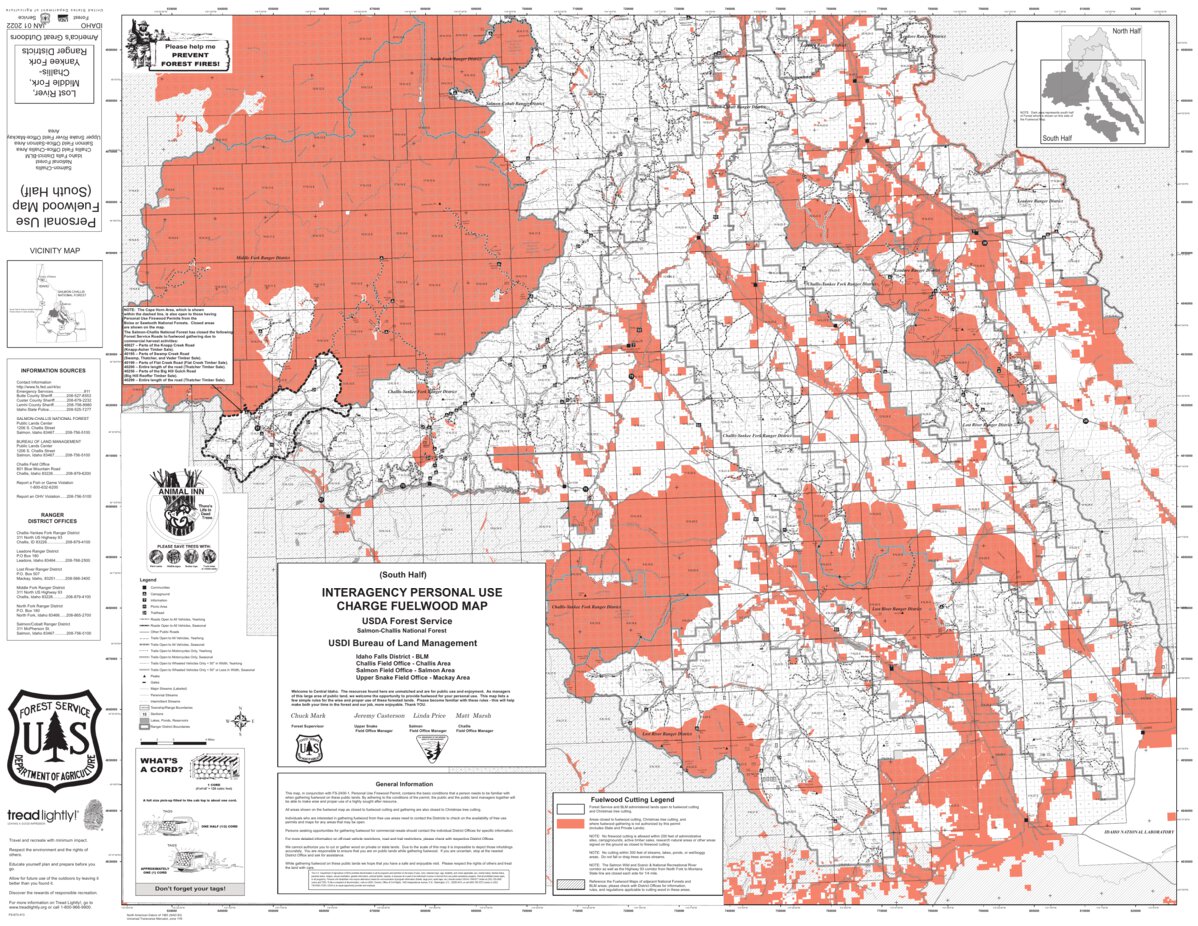 SalmonChallis National Forest Firewood Map South Zone 2022 map by US