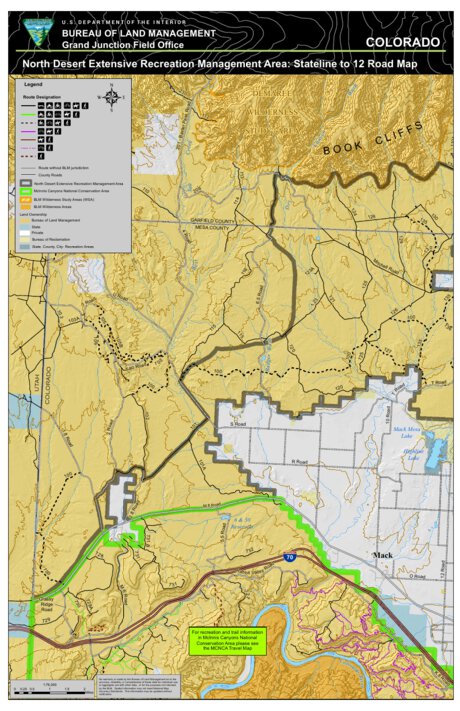 North Desert Extensive Recreation Management Area Stateline To 12 Road Map Map By Bureau Of 8827