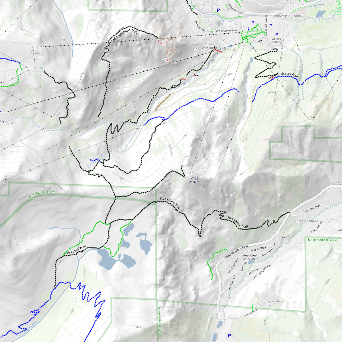 North Lake Tahoe Trail Steepness Map Map By Orbital View Inc