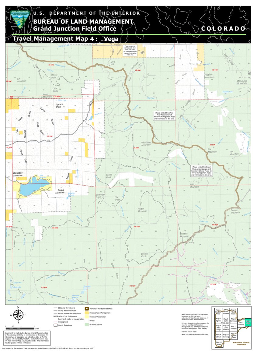 Blm Co Gjfo Travel Management Map 4 Vega Map By Bureau Of Land Management Colorado Avenza 4583