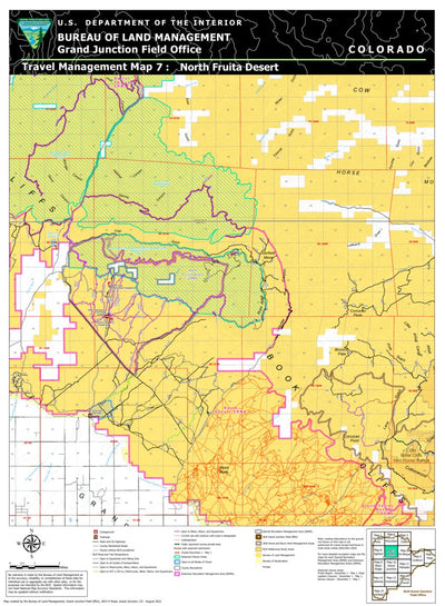 Blm Co Gjfo Travel Management Map 7 North Fruita Desert Map By Bureau Of Land Management 3252