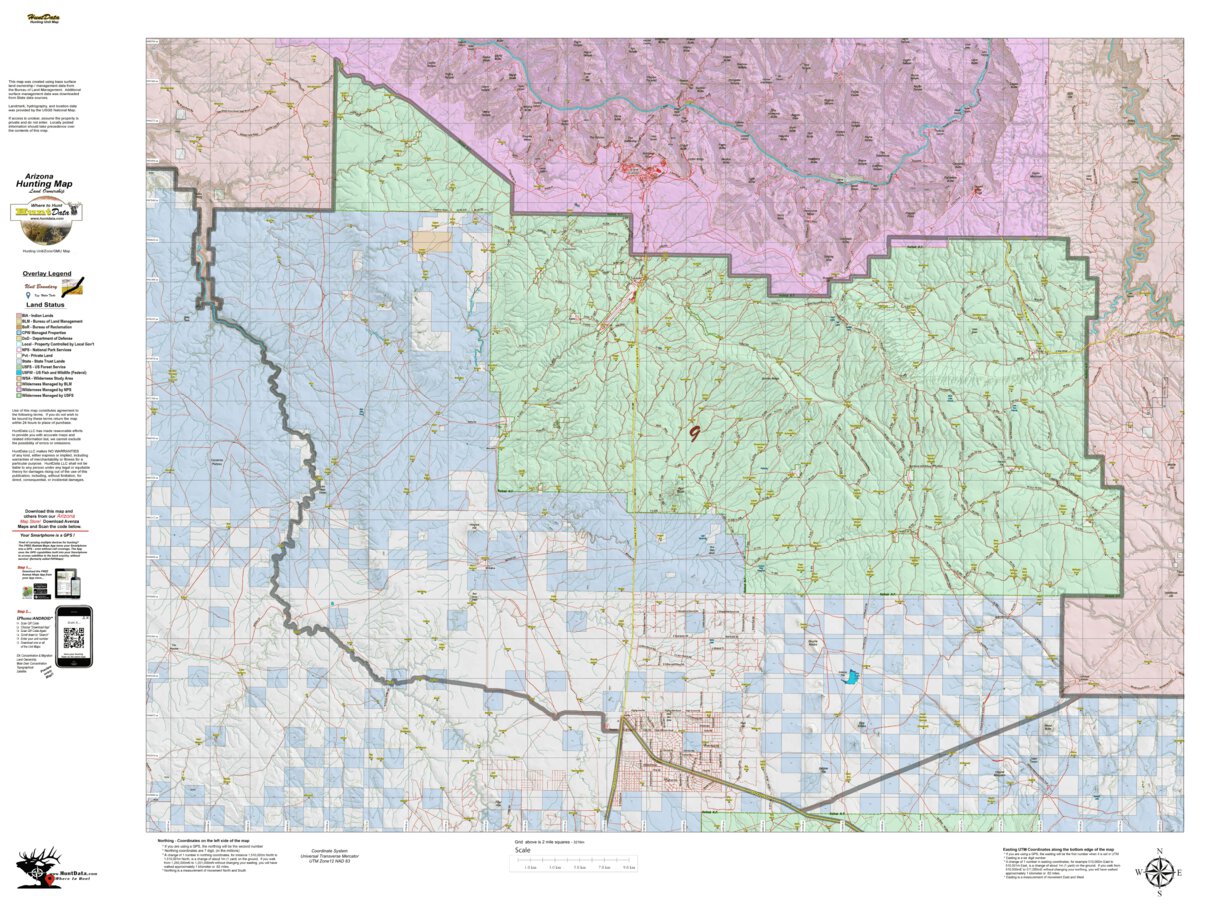 AZ Unit 9 Land Ownership Map by Arizona HuntData LLC | Avenza Maps