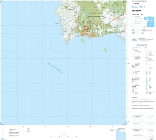 Muntok (1113-43) Map by Badan Informasi Geospasial | Avenza Maps