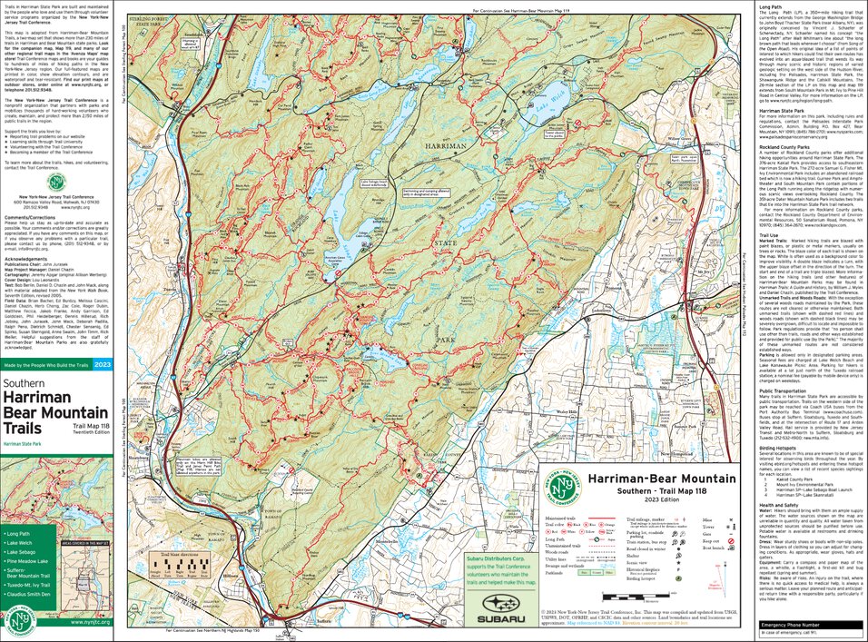 Harriman-Bear Mountain (South - Map 118) : 2023 : Trail Conference by ...