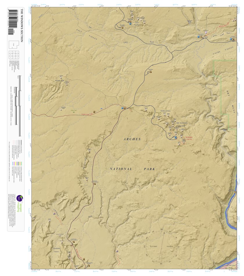 The Windows Section Utah 75 Minute Topographic Map Color Hillshade By Apogee Mapping Inc 7252