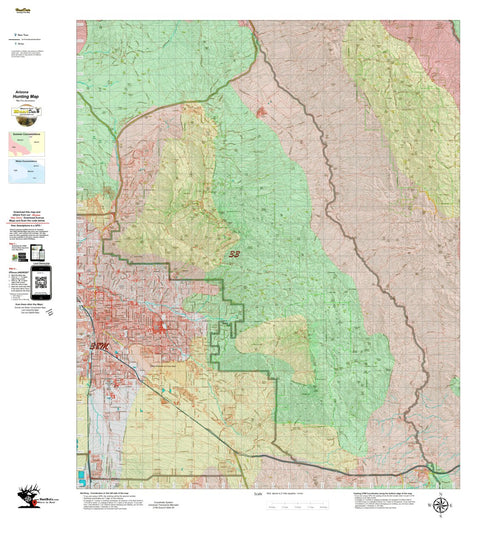 AZ Unit 36A Mule Deer Concentrations Map by Arizona HuntData LLC