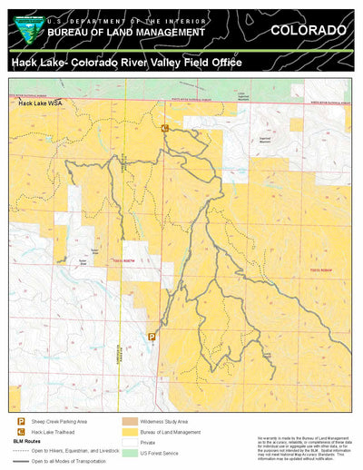 Hack Lake Map By Bureau Of Land Management Colorado Avenza Maps Avenza Maps 3431