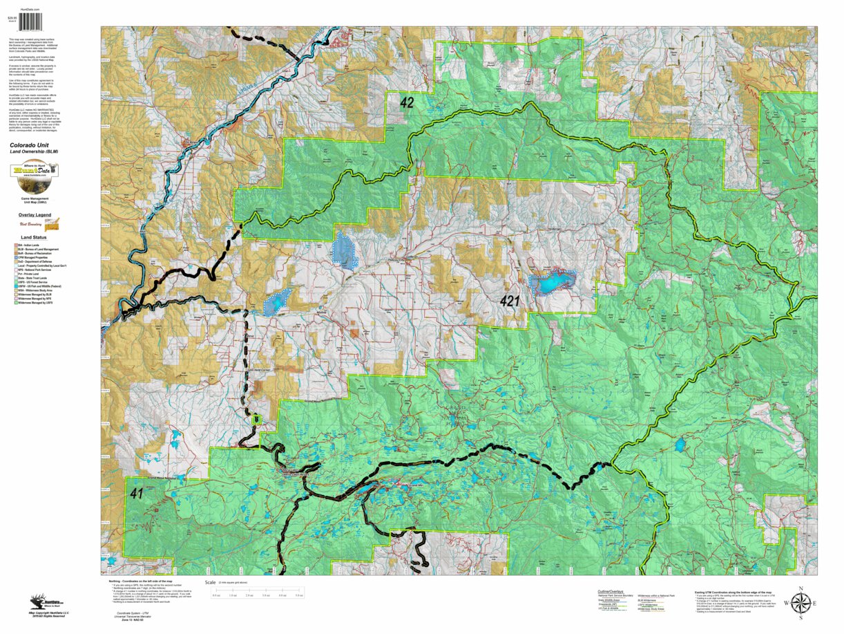 Colorado_Unit_421_Landownership map by Colorado HuntData LLC - Avenza ...