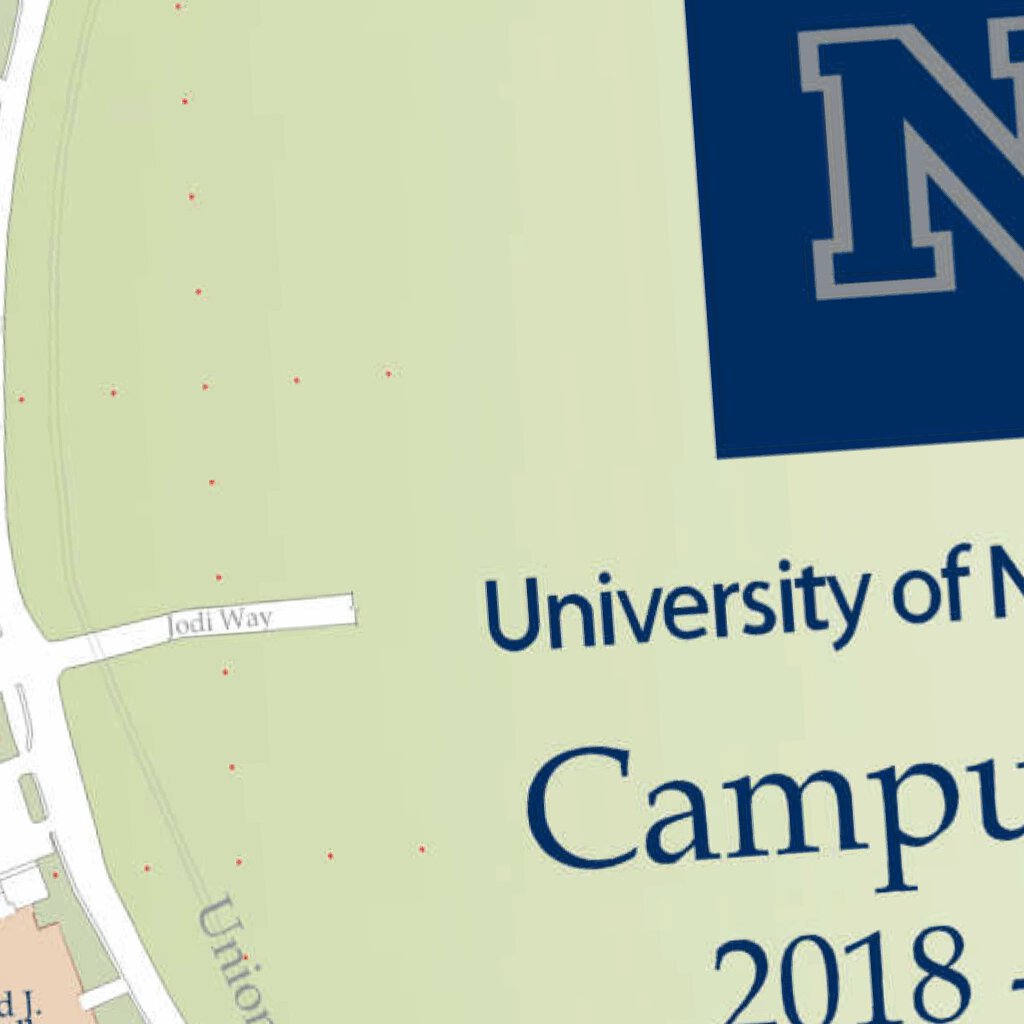 University Of Nevada Reno Campus Map 2018 2019 Map By Geogistics