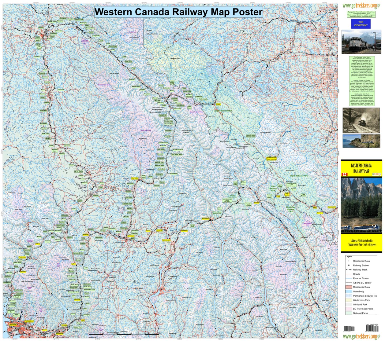 Western Canada Railway Map by GoTrekkers Ltd | Avenza Maps