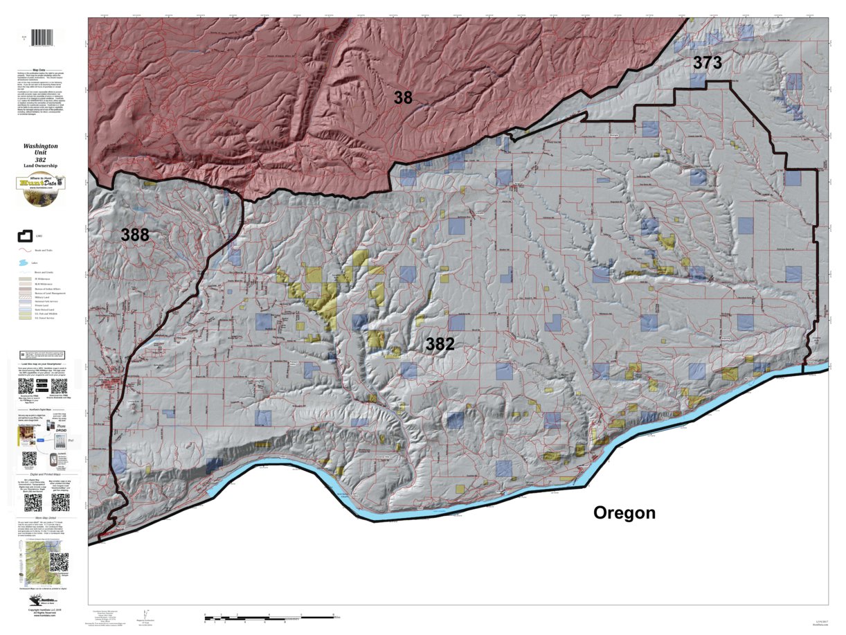 Washington Hunting Unit(s) 382 Landownership Map map by HuntData LLC