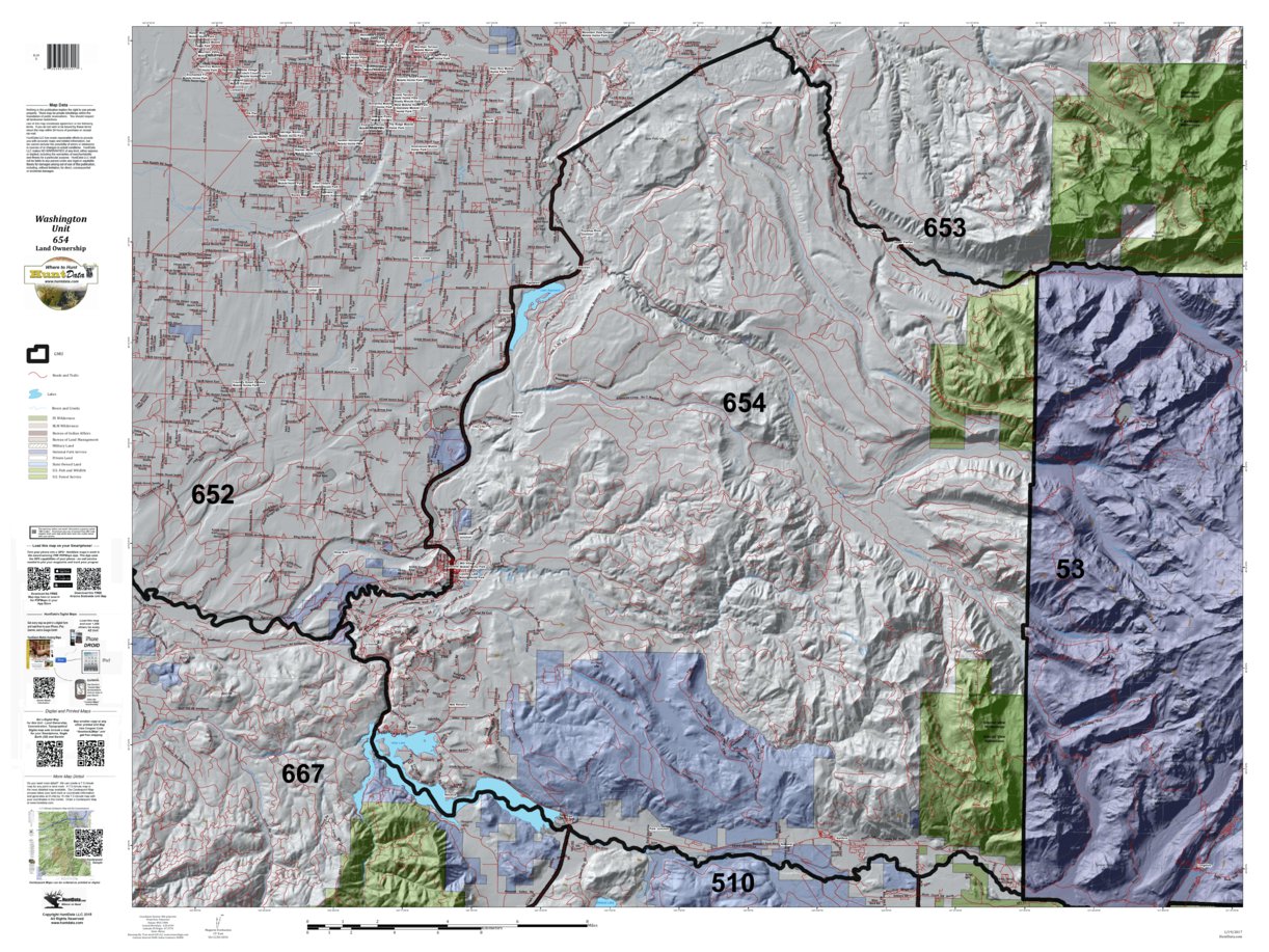 Washington Hunting Unit(s) 654 Landownership Map map by HuntData LLC