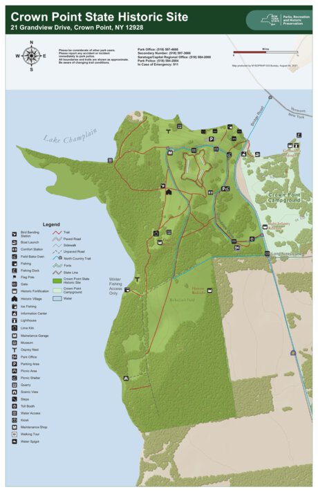 Crown Point State Historic Site Trail Map by New York State Parks ...