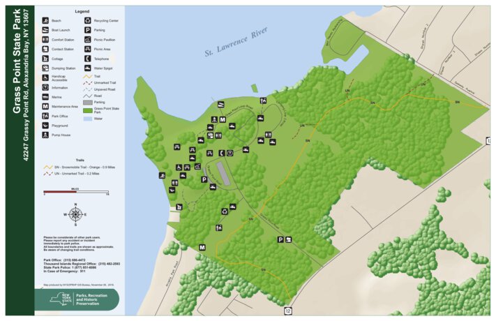Grass Point State Park Trail Map by New York State Parks | Avenza Maps