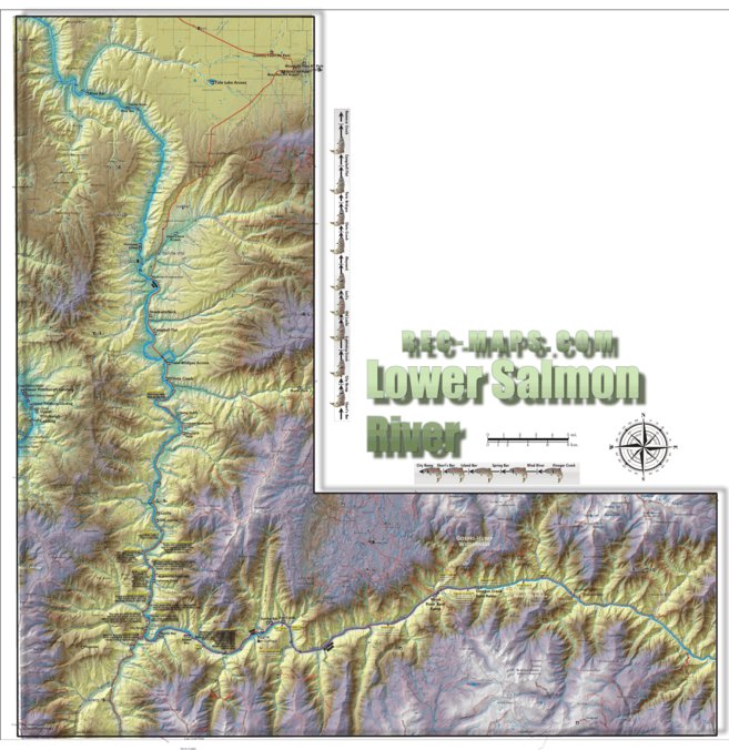 Lower Salmon River Rafting Notes For Navigating Rapids And Holes Map By Rec Avenza Maps 5401