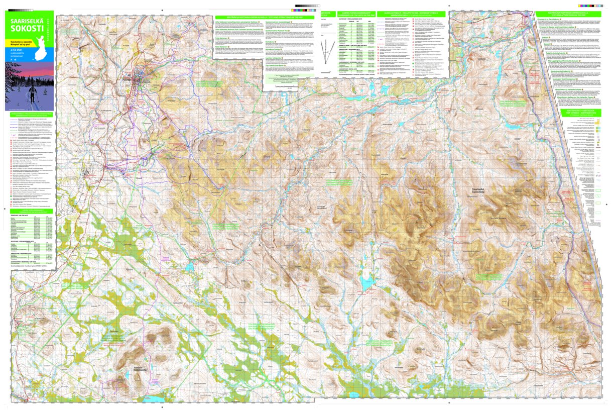 Saariselkä-Sokosti 1:50 000 map by Tapio Palvelut Oy / Karttakeskus -  Avenza Maps | Avenza Maps
