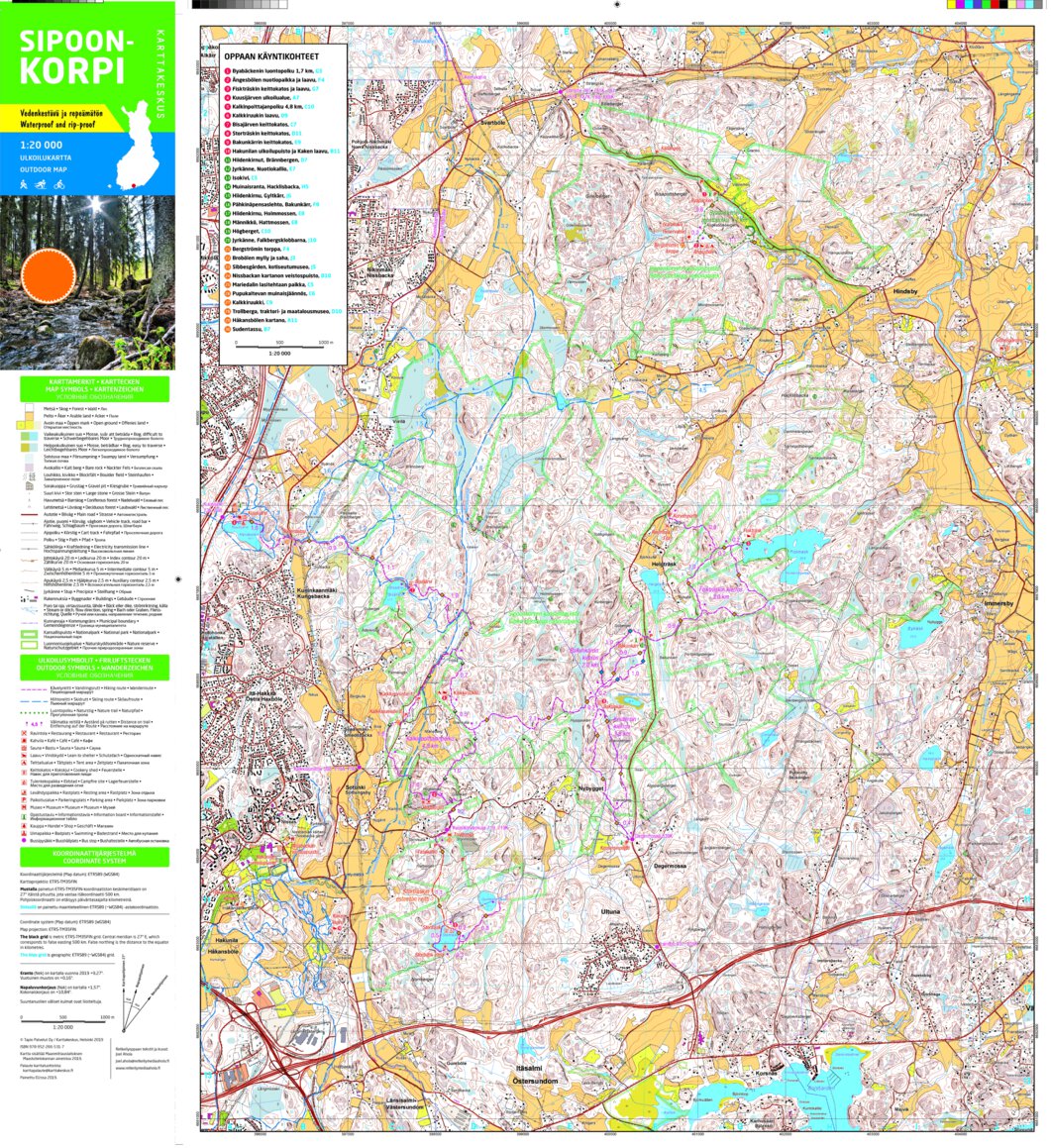 Sipoonkorpi 1:20 000 map by Tapio Palvelut Oy / Karttakeskus - Avenza Maps  | Avenza Maps