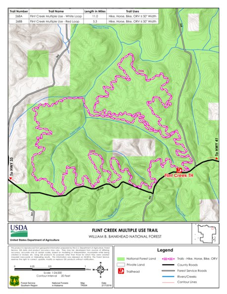 Us Forest Service R8 Flint Creek Multi Use Trail Map Bankhead National Forest Digital Map 35916529893532 ?v=1680763987