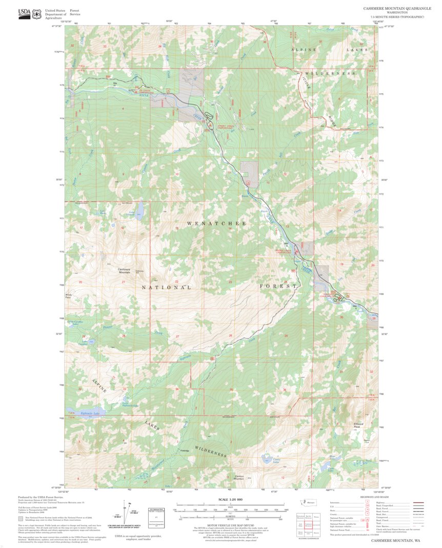 Cashmere Mountain, WA Map by US Forest Service - Topo | Avenza Maps