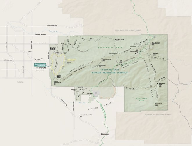 Saguaro National Park East Unit Map By Us National Park Service Avenza Maps 3158