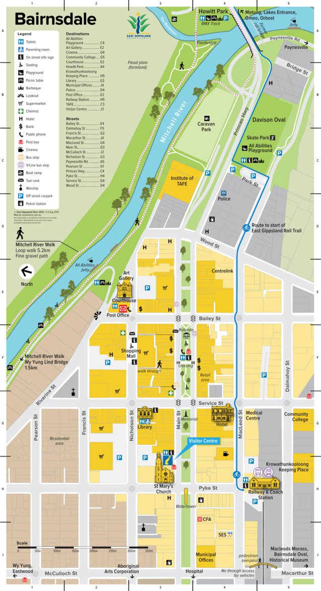 Bairnsdale Town Centre Map by Visualvoice | Avenza Maps