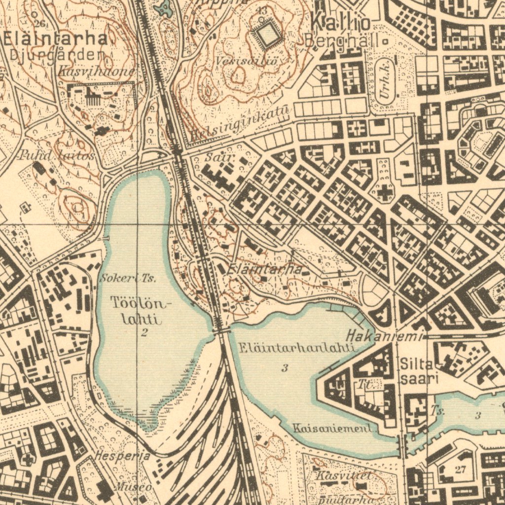 Helsinki city topographic map of 1932. Helsingin kaupungin kartta v. 1932  by Waldin - Avenza Maps | Avenza Maps