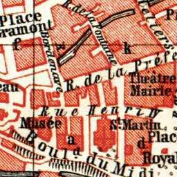 Pau city map, 1885 by Waldin - Avenza Maps  Avenza Maps