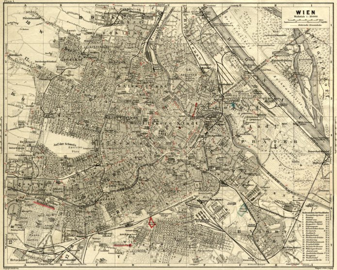 Vienna (Wien) city map, 1911 by Waldin | Avenza Maps