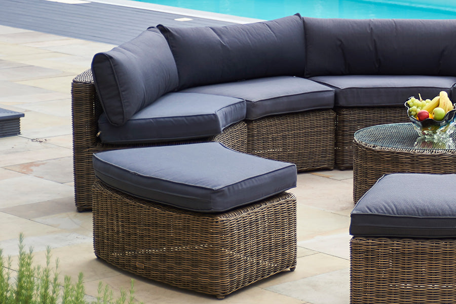 curved rattan garden furniture