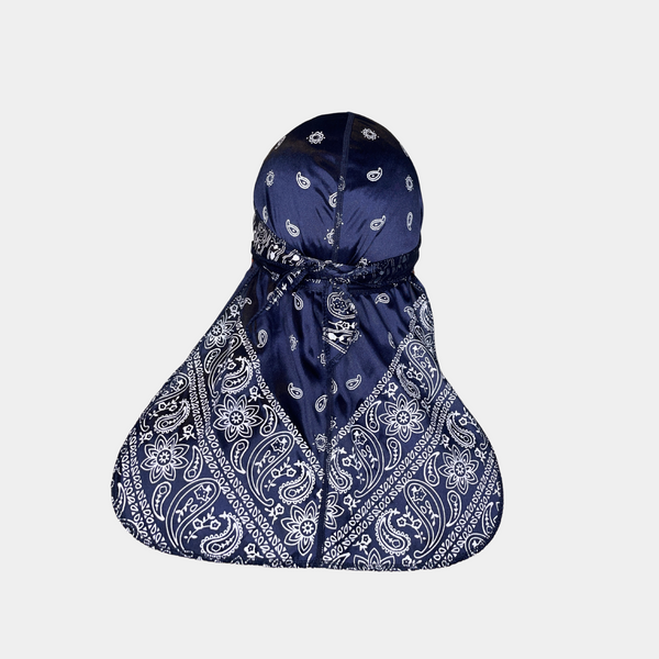 MANSA'S Navy and White Satin Bandana Durag – Mansa's