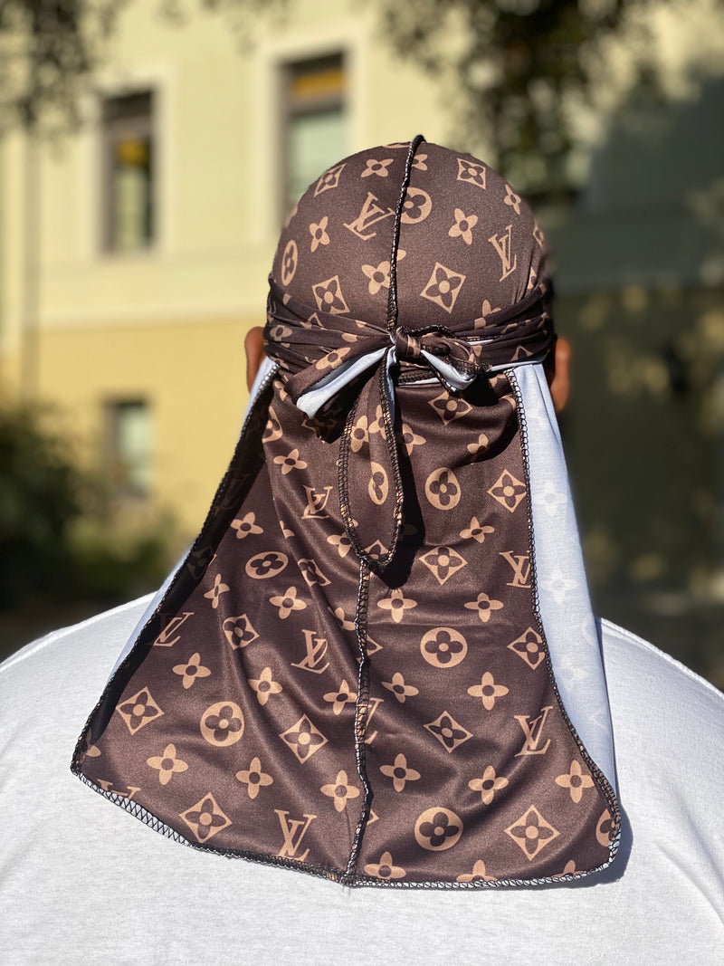 Durag in Satin LV Blue and Gold – Mansa's