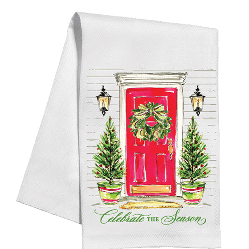 Merry Christmas Happy Holidays Kitchen Linen Set - Mistletoe Kisses & Candy  Cane Wishes - Includes 1 Oven Mitt, 1 Pot Holder, 2 Kitchen Towels Dish