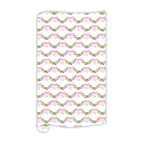 Pink flowers Botanical White Design Wrapping Paper by NdesignTrend