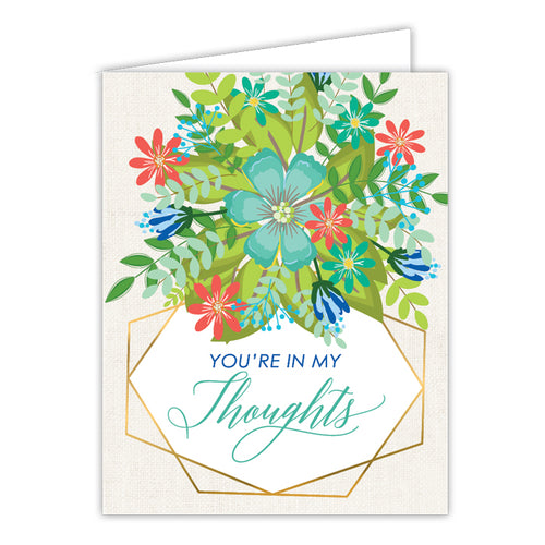 Thinking Of You Greenery Wreath Small Folded Greeting Card – RosanneBECK  Collections