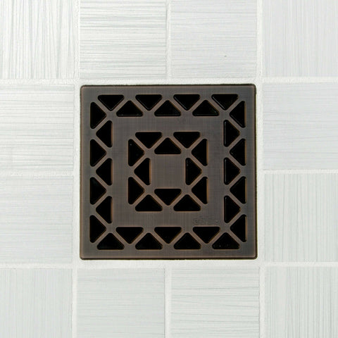 QUADRA Brushed Nickel Unique Drain Cover