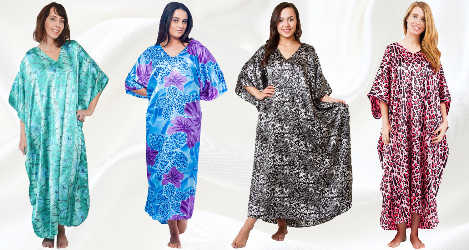 Women's Long Satin Caftans / Kaftans / Muumuus