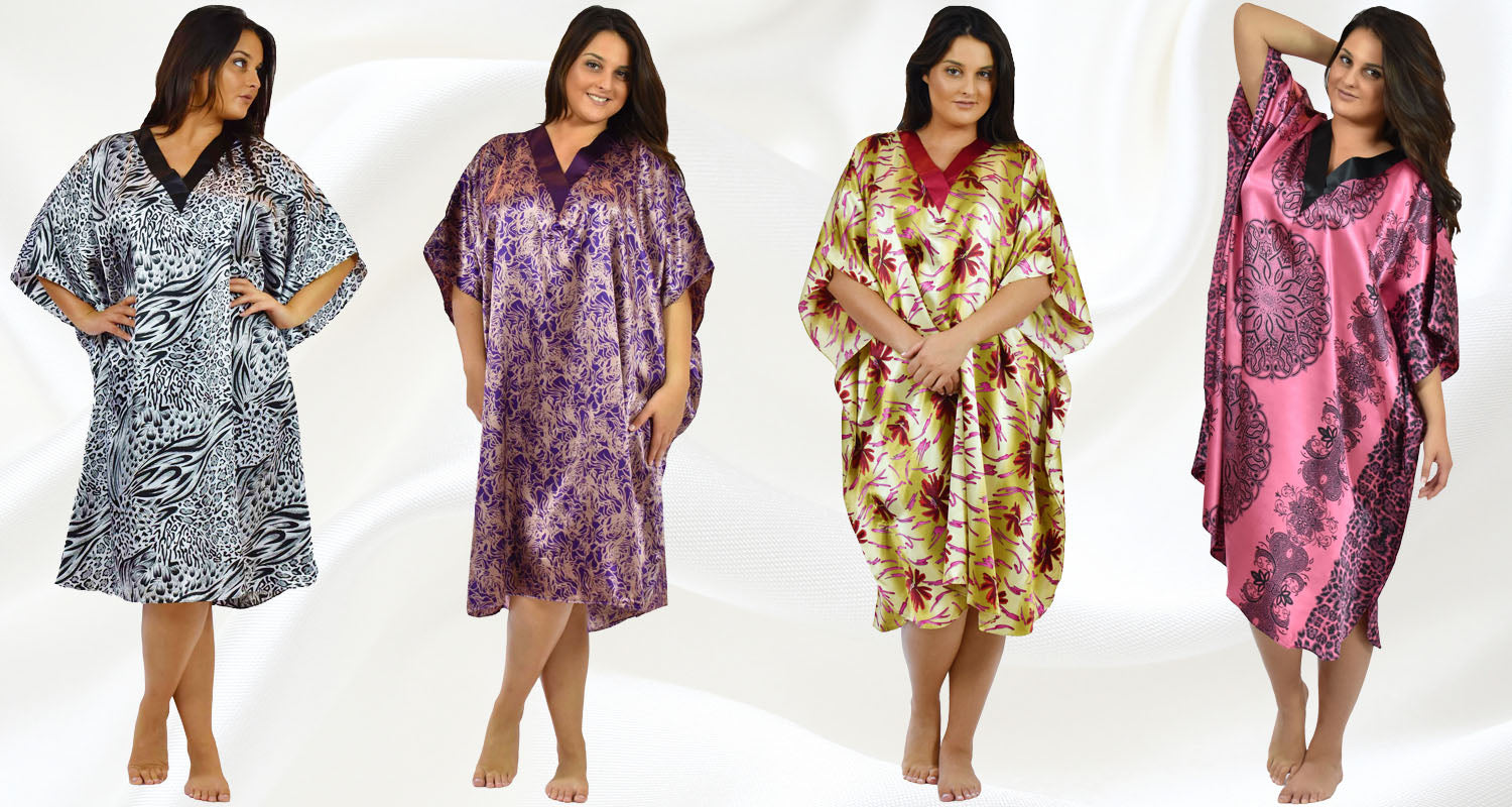 Women's Short Satin Caftans / Kaftans / Muumuus