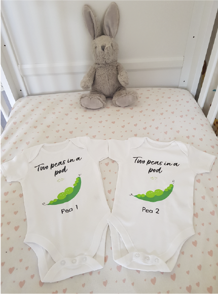 Two Peas in a Pod Baby Vest Set - Twin Baby Clothes – Twinny Things