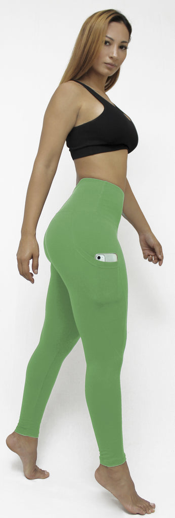 LMB Lush Moda Extra Soft Leggings Variety of Colors Yoga Waist Green, One  Size fits Most (XS - XL), Green Tea Yoga Waist