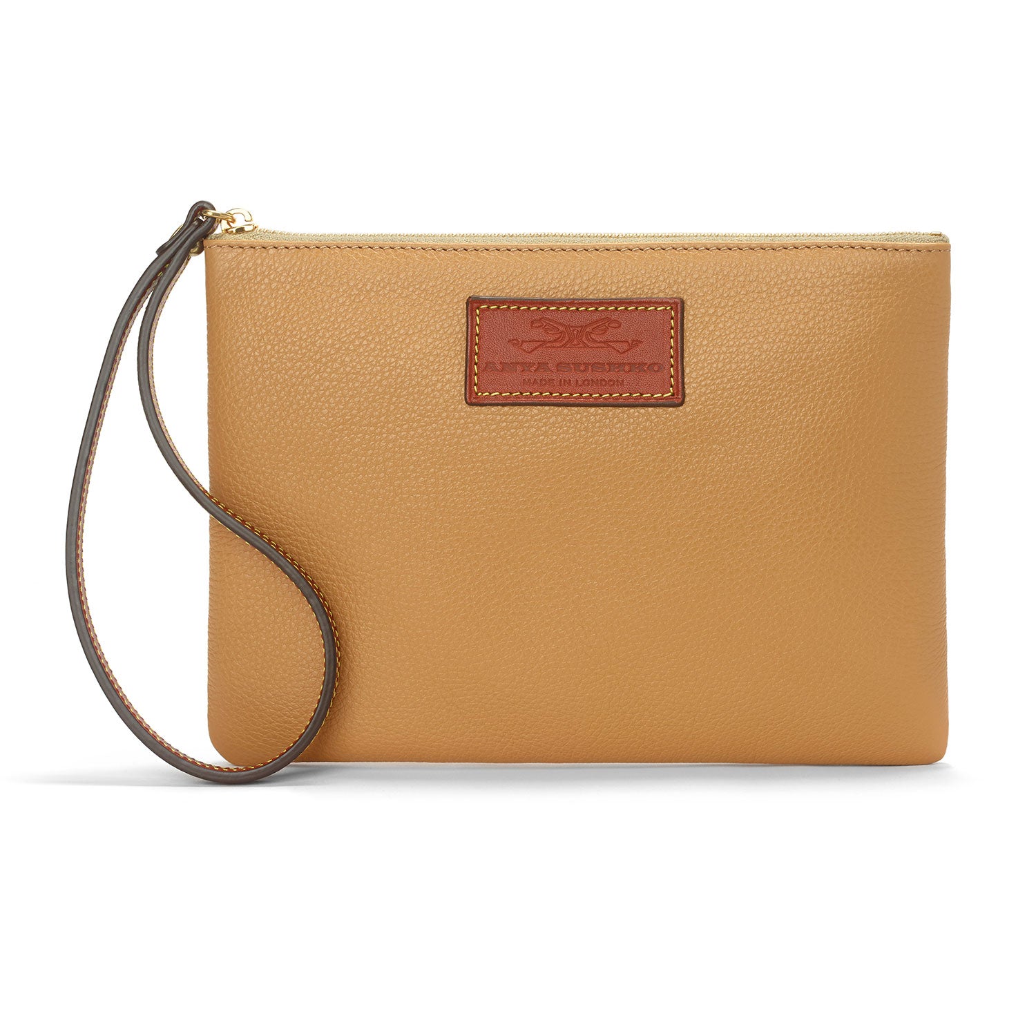 Leather Wristlet Purse, Bags - Tan – Anya Sushko Handbags England