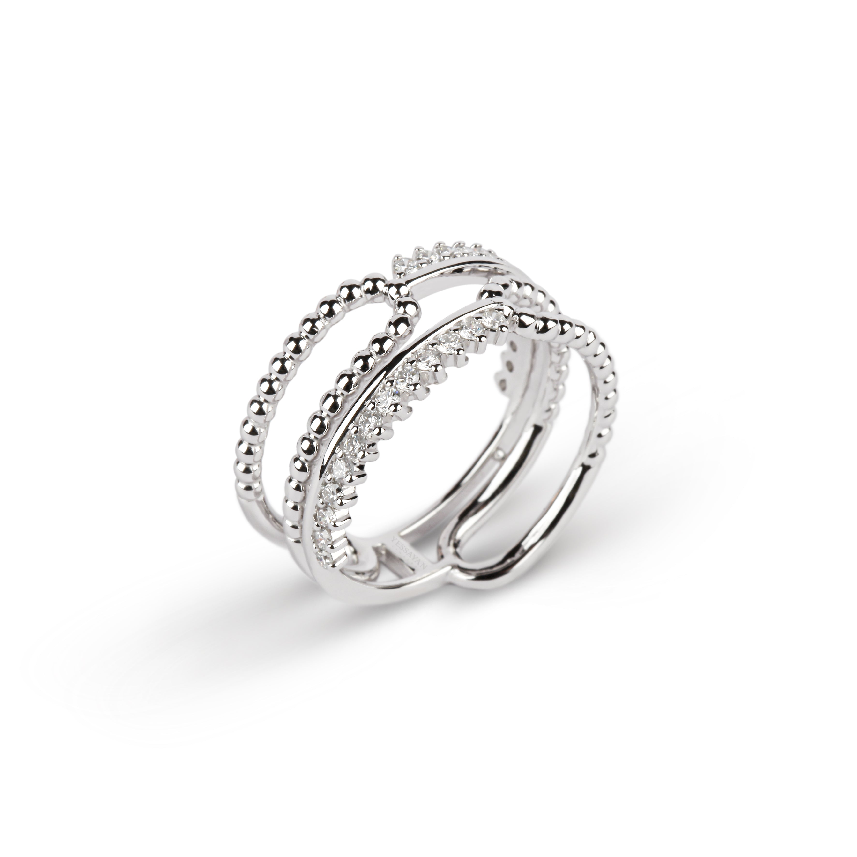Classificeren natuurlijk staan Diamond Beaded Band Ring | Buy Yessayan's Diamond Ring Online – YESSAYAN.com