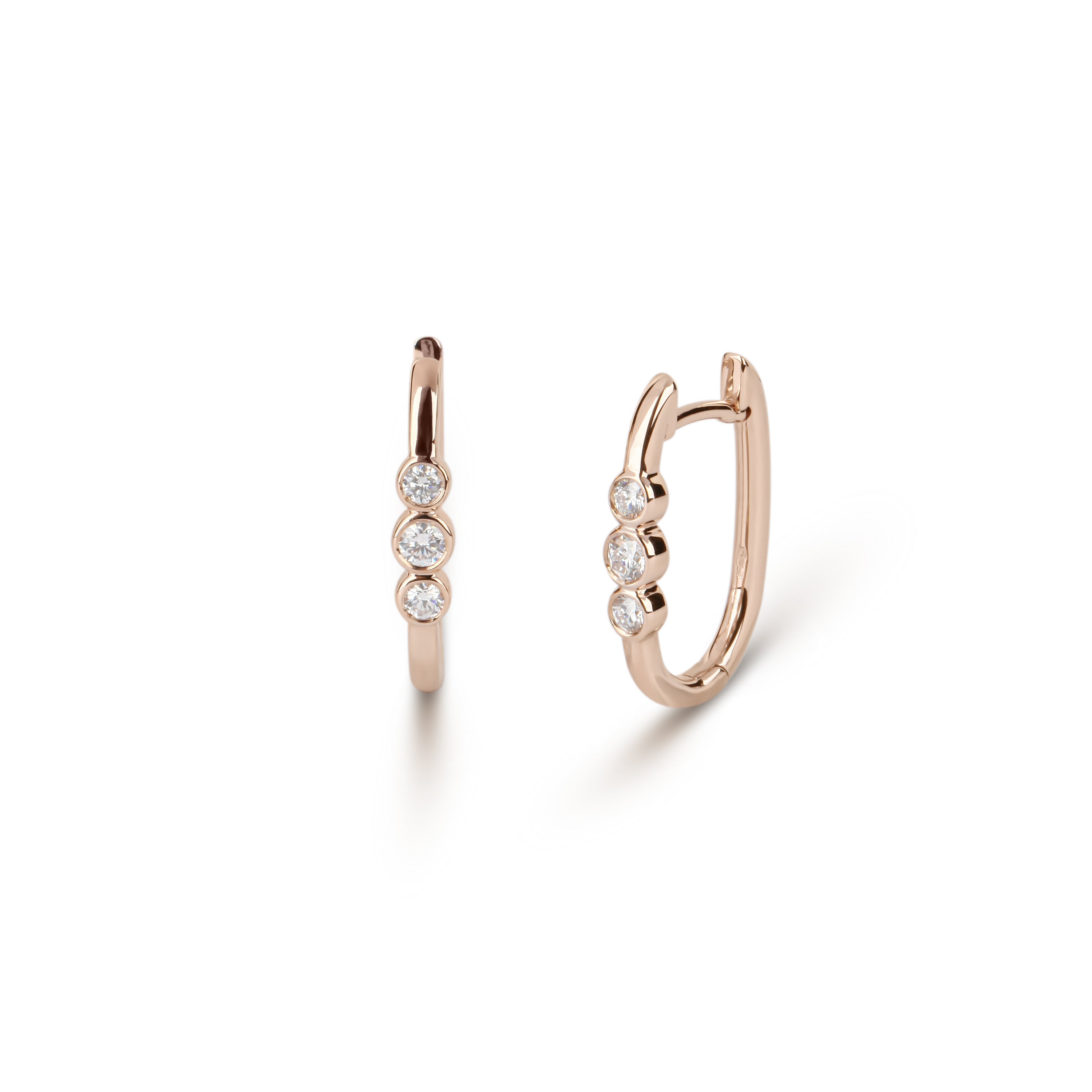 Small Rose Gold Diamond Huggie Earrings – www.yessayan.com